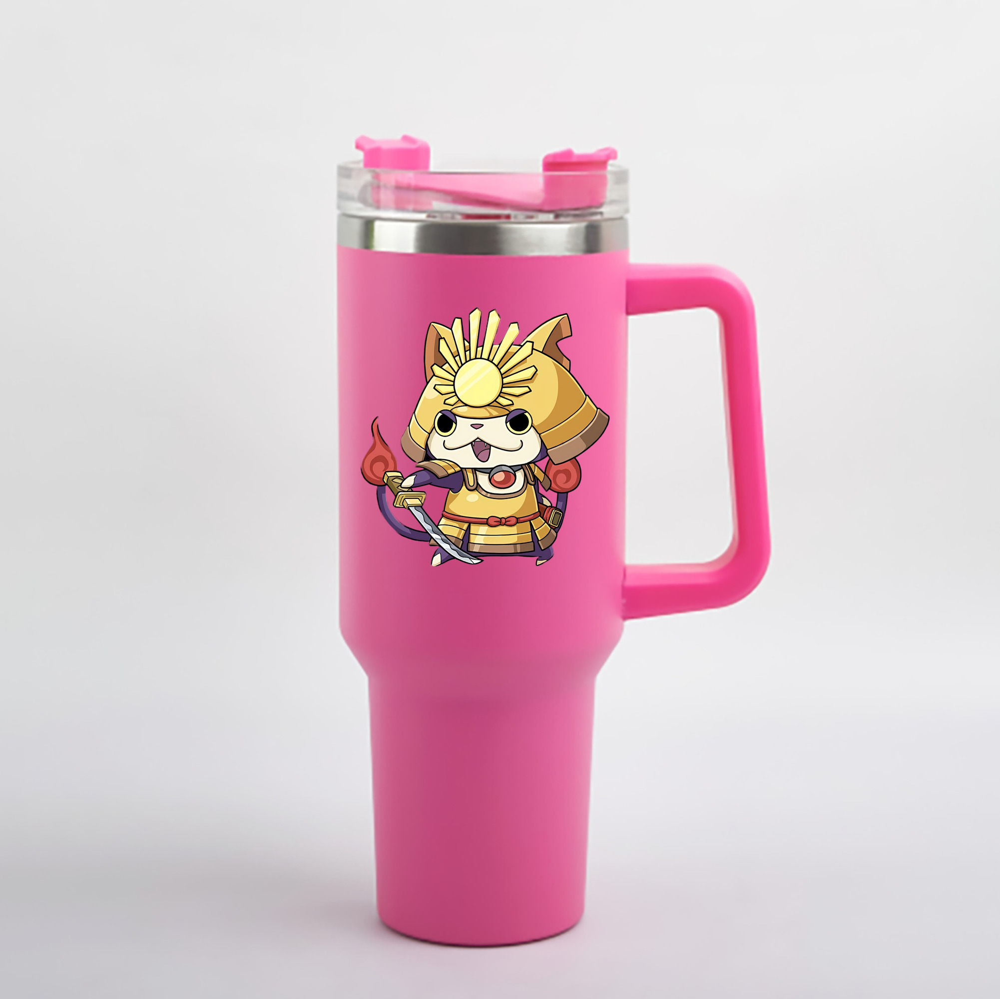 （画像用） 妖怪ウォッチ Yo-kai Watch 1200mL車用タンブラー - クリスタルステッカー（プラスチックストロー付き）